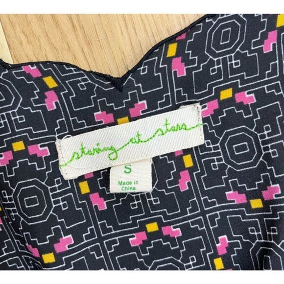 UO Staring At Stars Black Printed Romper S - Picture 3 of 4